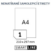 SMART LINE samolepicí etikety - 210 x 297 mm, 100 archů A4, 1 etiketa na A4